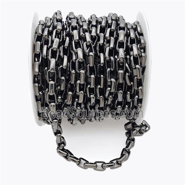 Iron Box Chain Black Plated