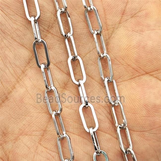 Copper Paperclip Chain Platinum Plated