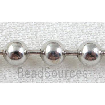 round Ball Chain, iron, platinum plated