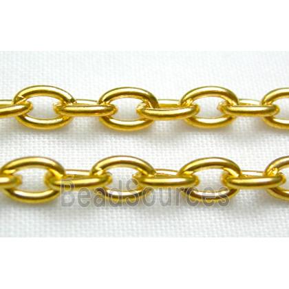 Rolo Chain, iron, gold plated