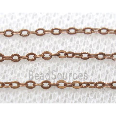 copper chain, flat, antique red