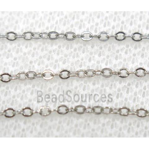 copper chain, flat, platinum plated