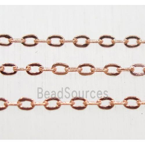 copper chain, flat, rose gold