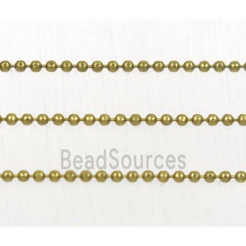 Raw Brass Faceted Round Ball Beaded Chain