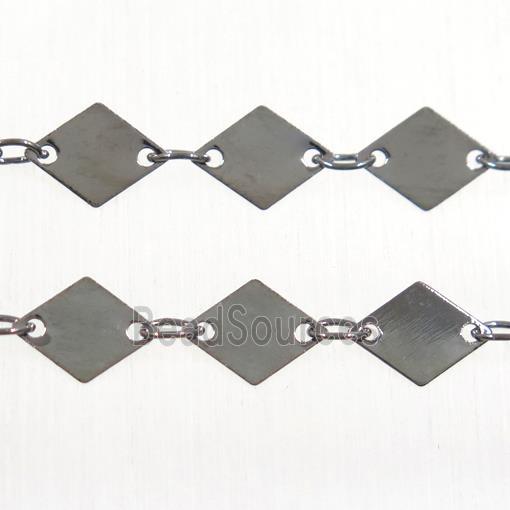 Copper chain, rhombic, black plated