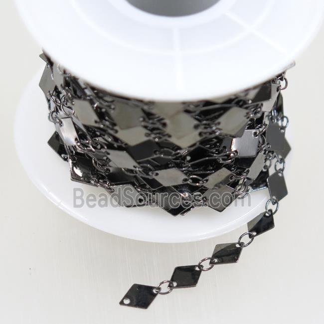 Copper chain, rhombic, black plated