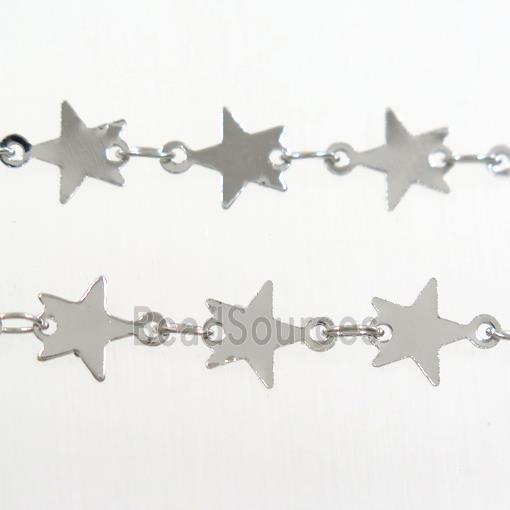 copper star chain, platinum plated