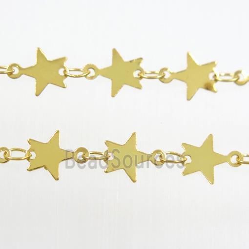 copper star chain, gold plated