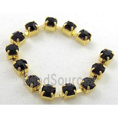 black rhinestone chain, gold