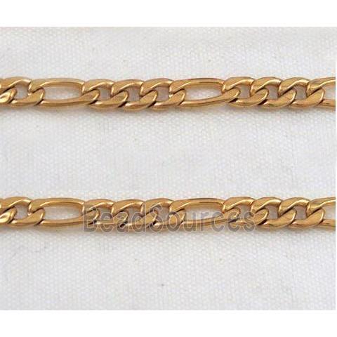 stainless steel curb chain, gold plated