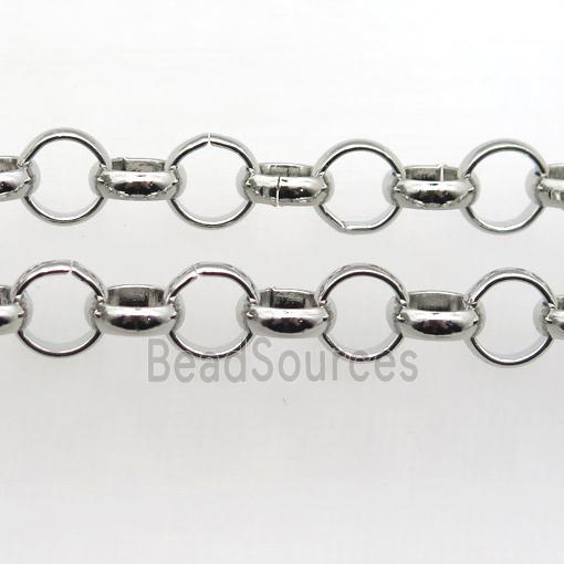 Iron Rolo Chain, platinum plated