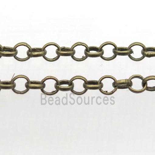 brass chain, antique bronze