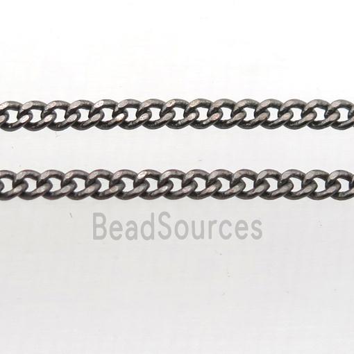 copper curb chain, black plated