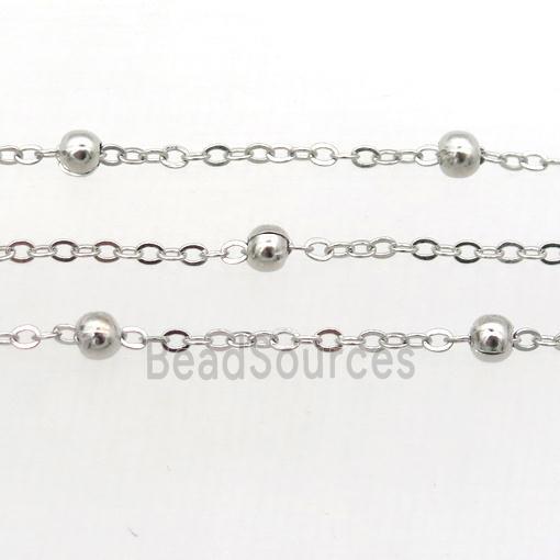 copper chain with ball, platinum plated