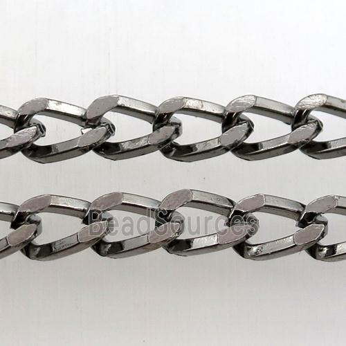 iron curb chain, black plated