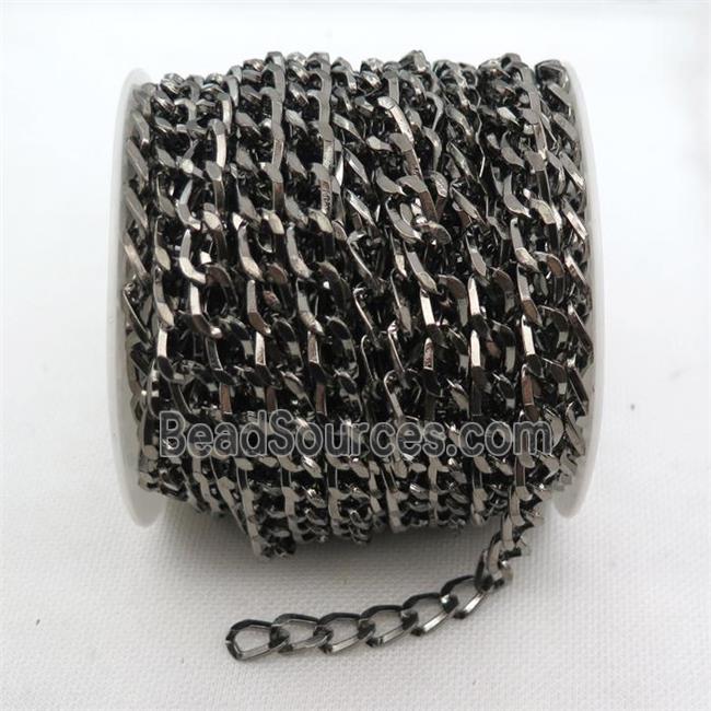 iron curb chain, black plated