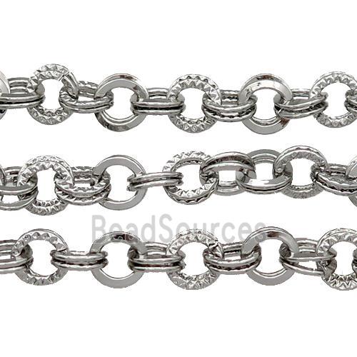 iron double chain, platinum plated