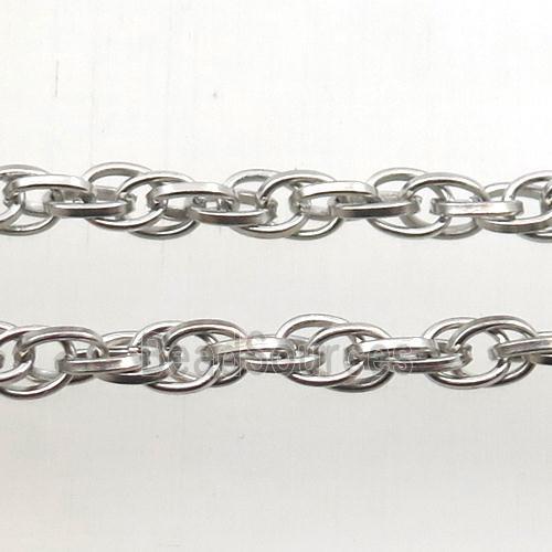 iron Rope Chain, platinum plated