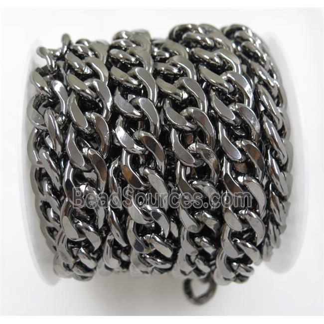 copper curb chain, black plated