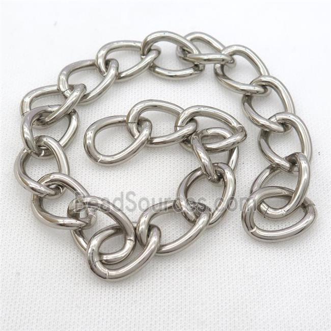 Aluminum chain, platinum plated