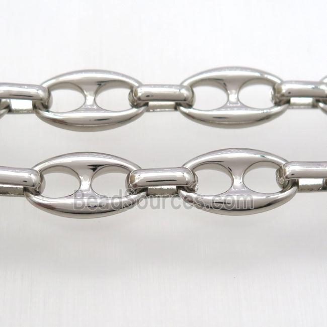 alloy chain, pignose, platinum plated