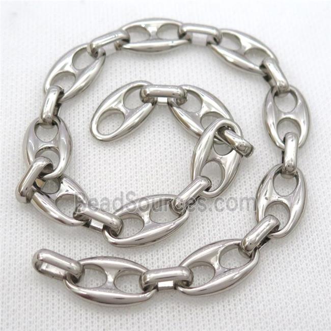 alloy chain, pignose, platinum plated