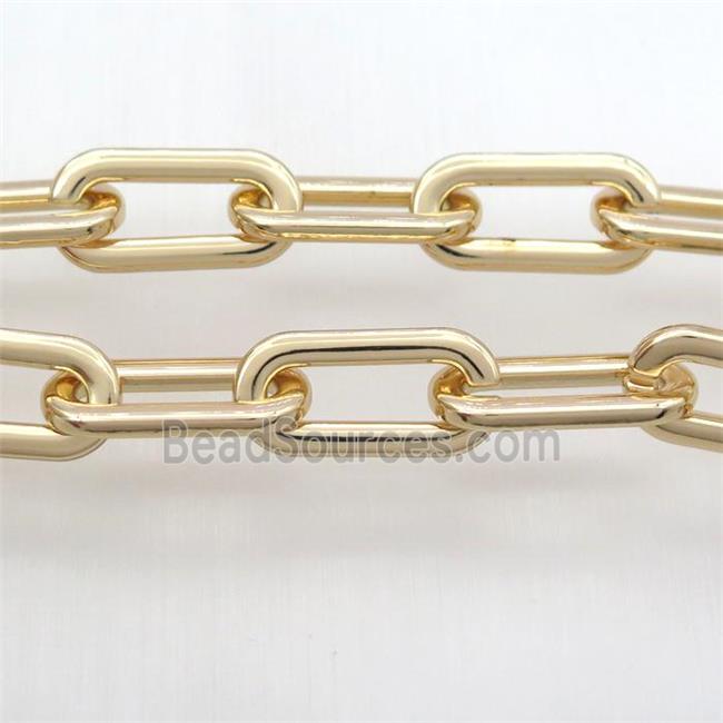 alloy paperclip chain, gold plated