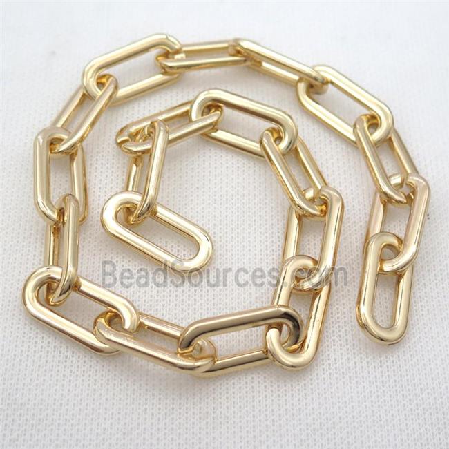 alloy paperclip chain, gold plated