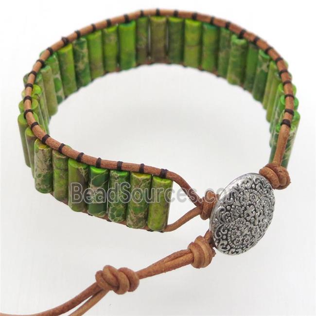 olive Imperial Jasper bracelet, Adjustable