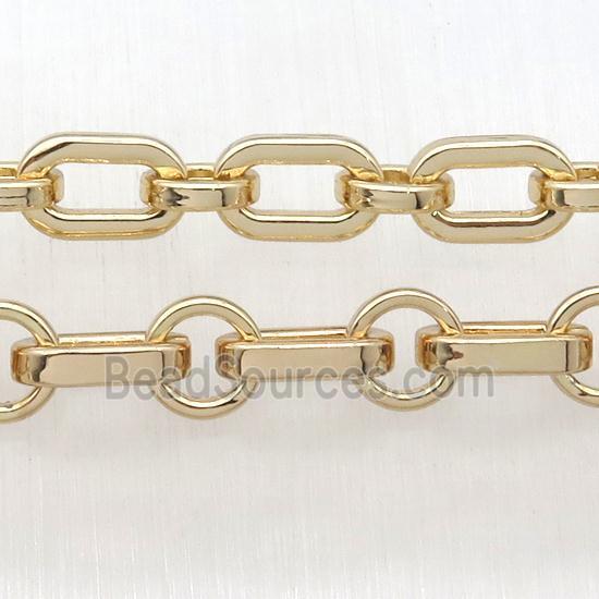 Alloy Rolo Chain, lt.gold plated