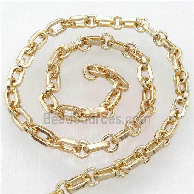 Alloy Rolo Chain, lt.gold plated