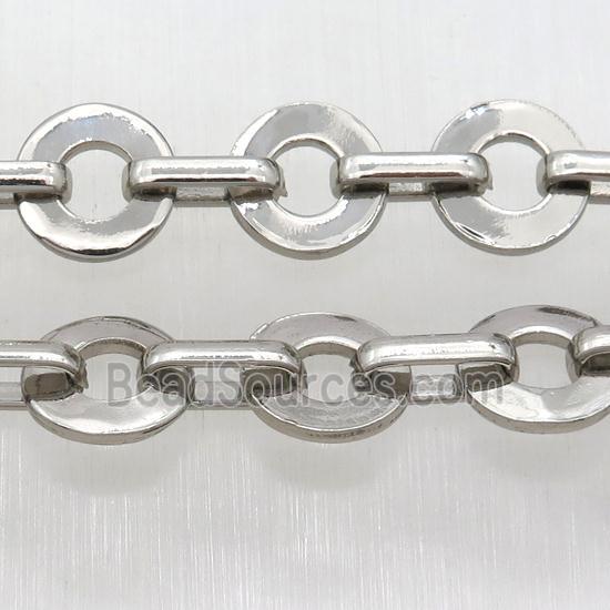 Alloy Chain, circle, platinum plated