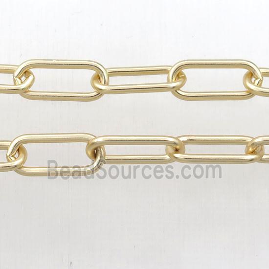 Brass paperclip chain, gold plated