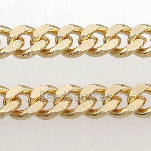 Iron curb chain, lt.gold plated