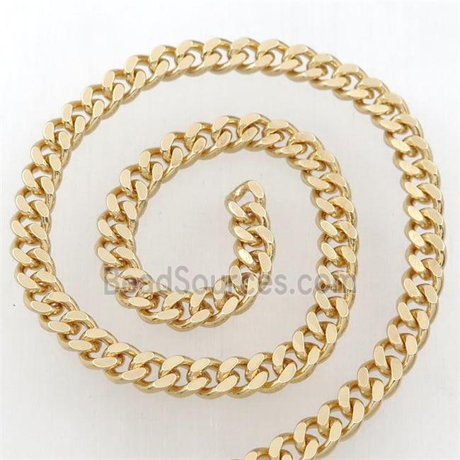 Iron curb chain, lt.gold plated