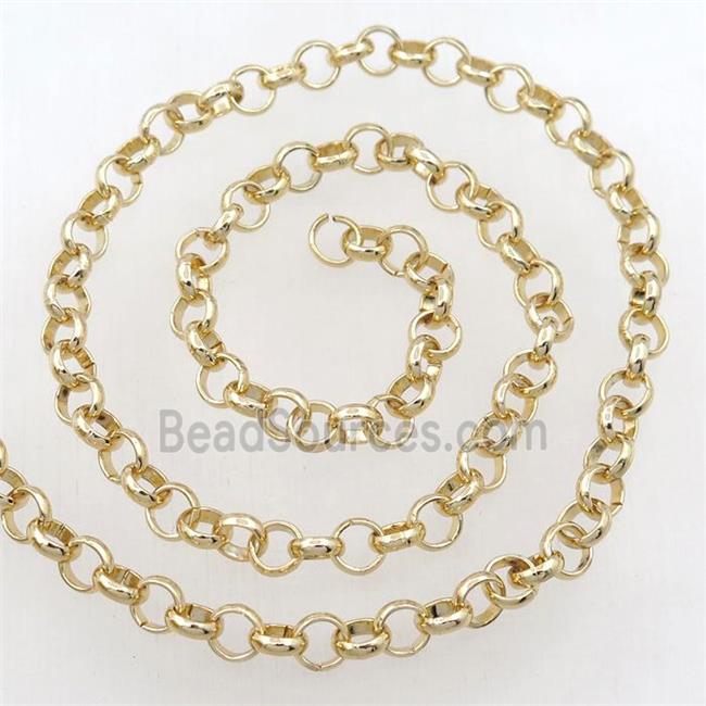 Iron Rolo Chain, gold plated