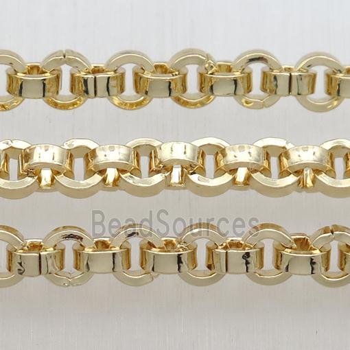 Iron Rolo Chain, gold plated