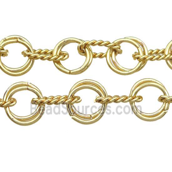 copper chain, iron link, gold plated