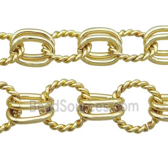 copper chain, iron link, gold plated