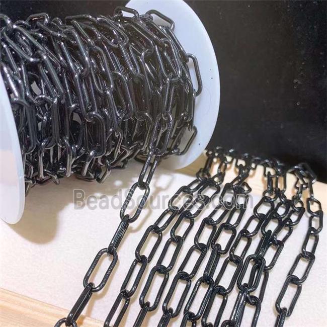 copper paperclip chain with black fireLacquered