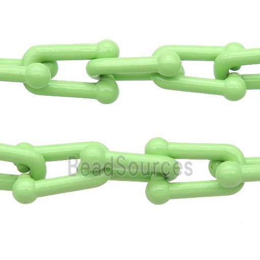 Alloy U-shape Chain with fire olive lacquered