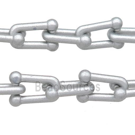 Alloy U-shape Chain with fire gray lacquered