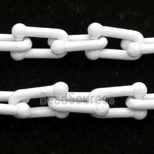 Alloy U-shape Chain with fire white lacquered