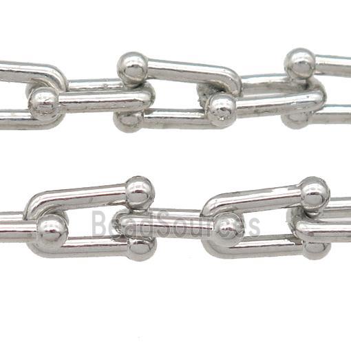 Alloy U-shape Chain, platinum plated