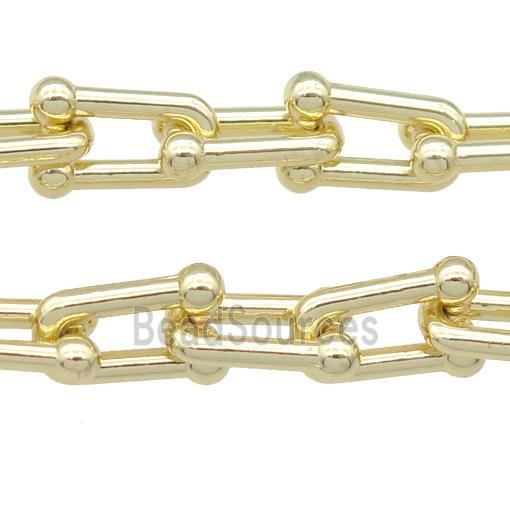 Alloy U-shape Chain, gold plated