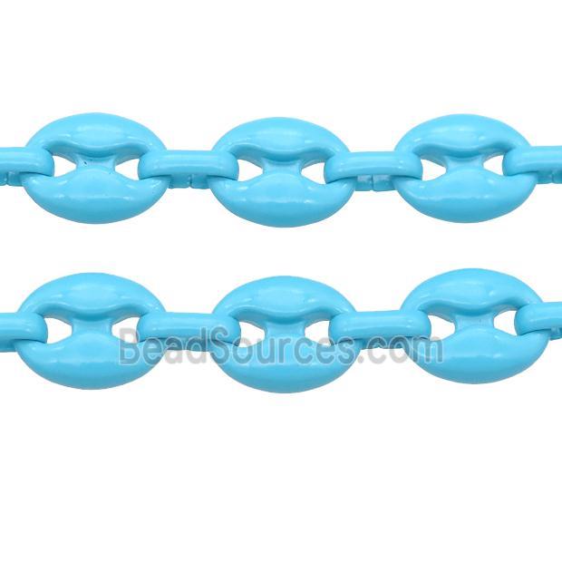 Alloy Chain with fire blue lacquered, pignose