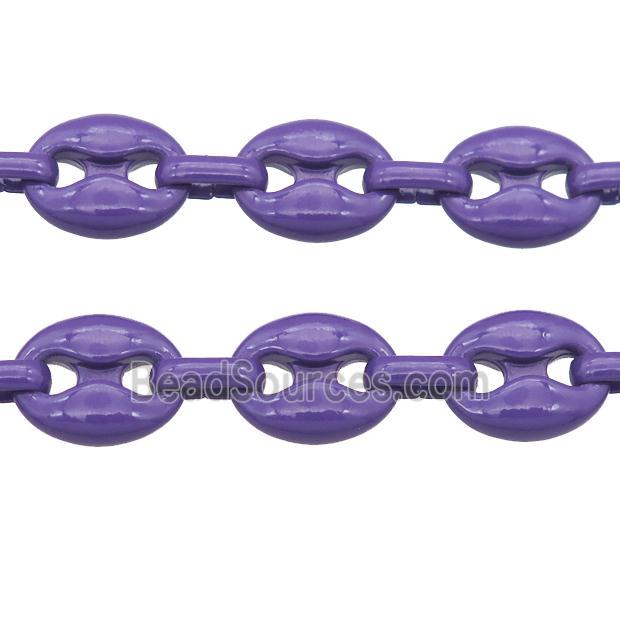 Alloy Chain with fire purple lacquered, pignose