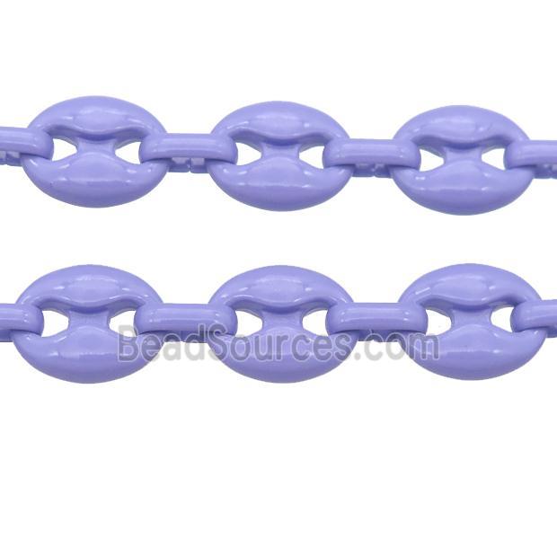 Alloy Chain with fire lavender lacquered, pignose