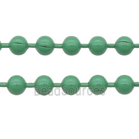 stainless Iron Ball Chain with fire green lacquer