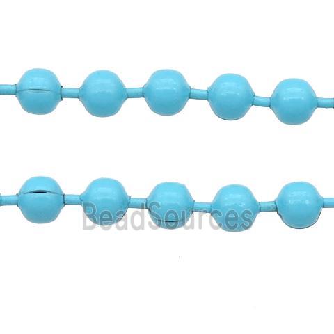 stainless Iron Ball Chain with fire blue lacquer